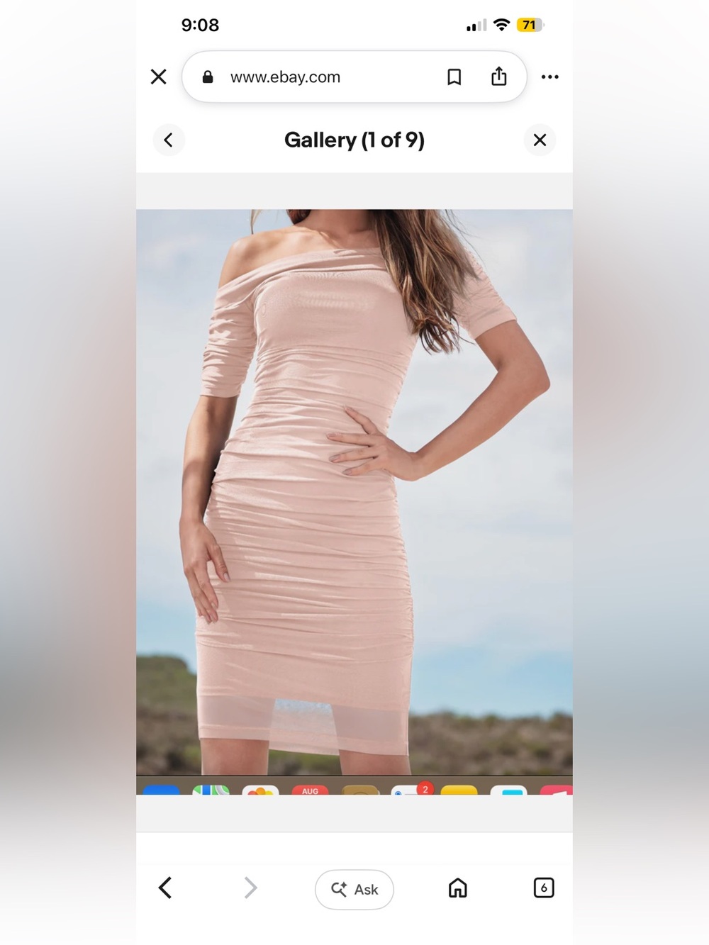 VENUS One-Shoulder Ruched Bodycon Dress in Blush Pink